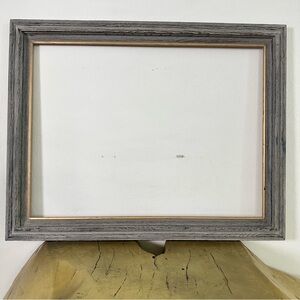 18x24” Vintage Wood Picture Frame – Grey Wash + Gold Accent
